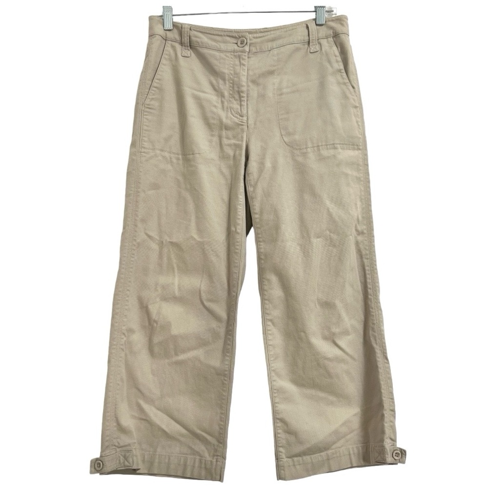 Eileen Fisher Minimalist Essential Contemporary Khaki Cropped Pants